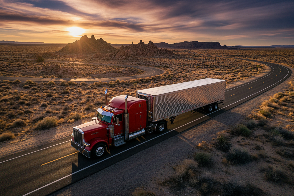 Drone's Eye View Semi-Trailer